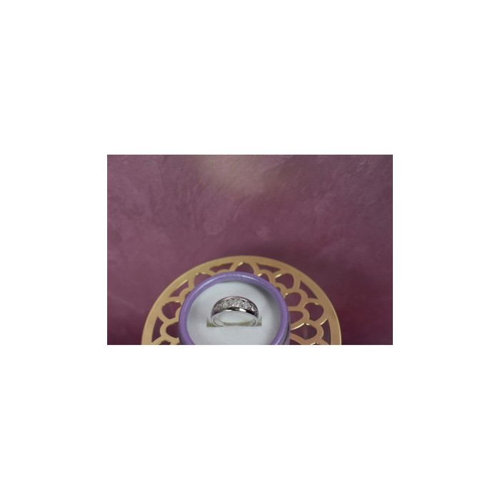 925 Sterling Silver CZ Band Ring Size 9.75