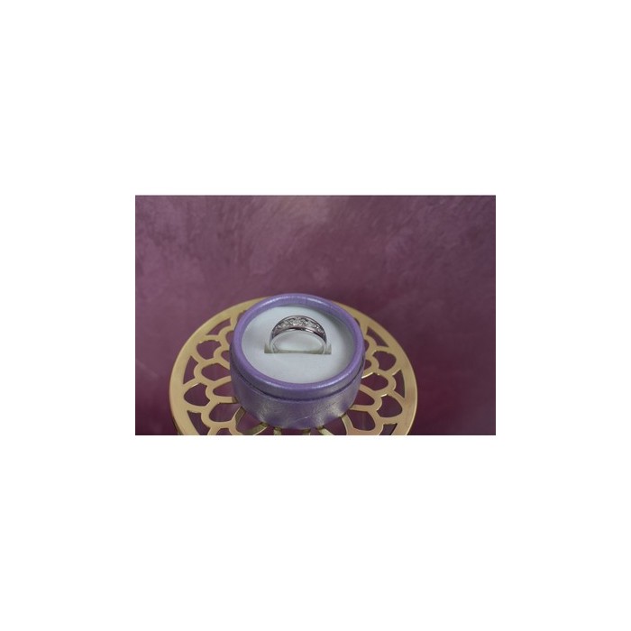 925 Sterling Silver CZ Band Ring Size 9.75