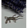 925 Sterling Silver Ruby & Marcasite Lizard Brooch