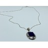 925 Sterling Silver Blue Enamel Chain with Pendant
