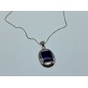 925 Sterling Silver Blue Enamel Chain with Pendant