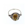 Vintage 925 Sterling Silver Amber Ring Size 7