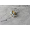 14K YELLOW GOLD TOPAZ & DIAMOND EARRINGS