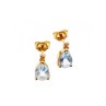 14K YELLOW GOLD TOPAZ & DIAMOND EARRINGS
