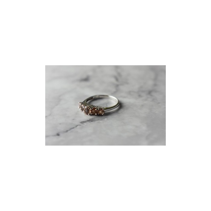 925 Sterling Silver Hessonite Ring Size 8