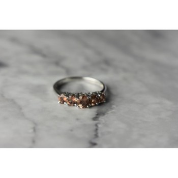 925 Sterling Silver Hessonite Ring Size 8