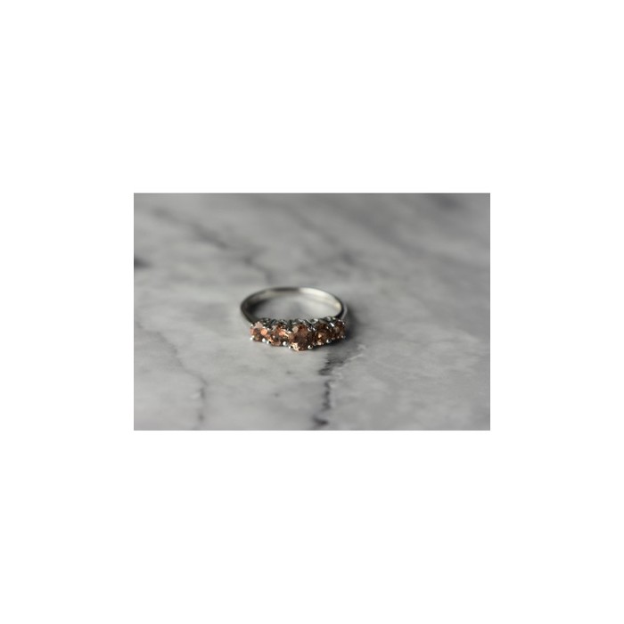 925 Sterling Silver Hessonite Ring Size 8