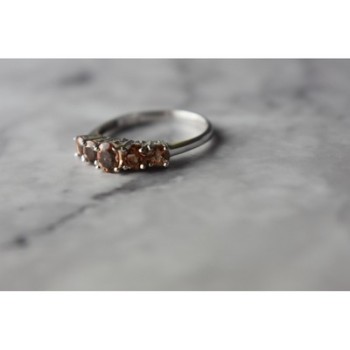 925 Sterling Silver Hessonite Ring Size 8