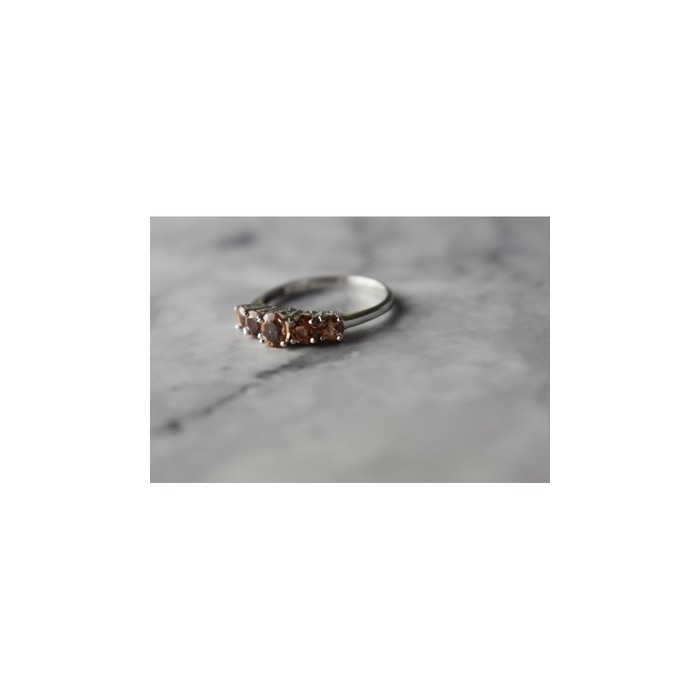 925 Sterling Silver Hessonite Ring Size 8