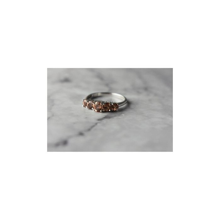 925 Sterling Silver Hessonite Ring Size 8