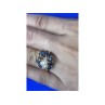 925 Sterling Silver Gold Plated Sapphire & CZ Ring Size 7