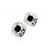925 STERLING SILVER BLACK NEPHRITE STUD EARRINGS