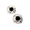 925 STERLING SILVER BLACK NEPHRITE STUD EARRINGS