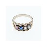 925 Sterling Silver Multi Gemstones Ring Size 8