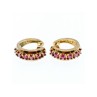 925 STERLING SILVER GOLD PLATED RUBIES EARRINGS