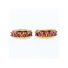 925 STERLING SILVER GOLD PLATED RUBIES EARRINGS