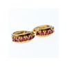 925 STERLING SILVER GOLD PLATED RUBIES EARRINGS