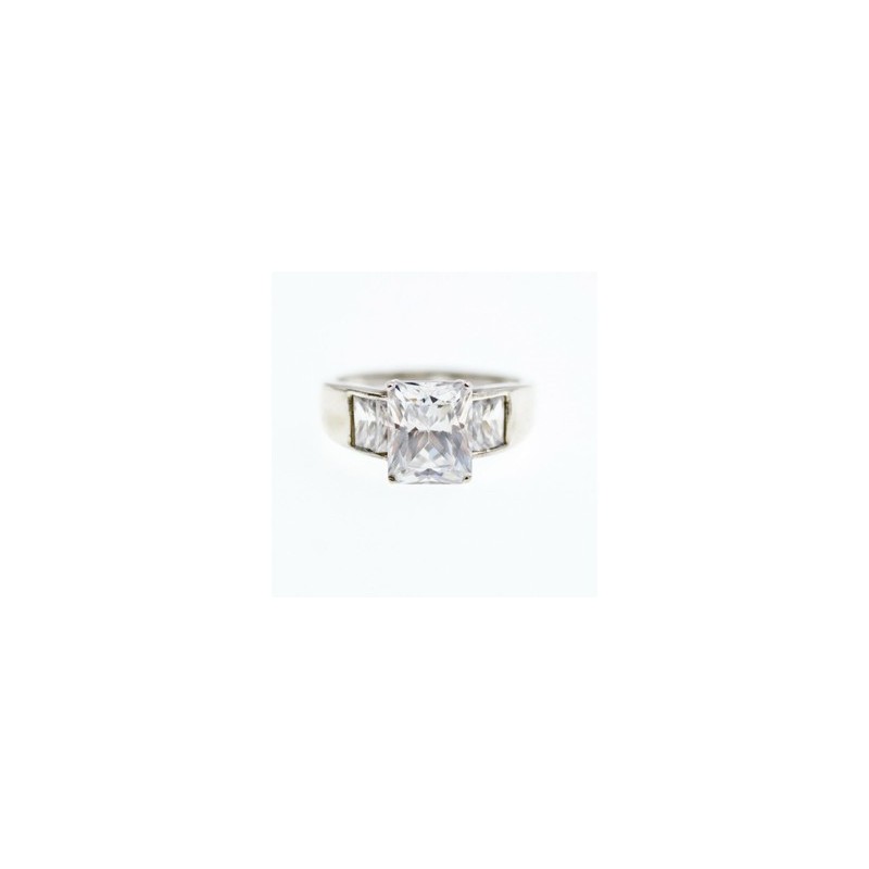 925 Sterling Silver CZ Ring Size 14