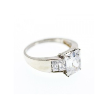 925 Sterling Silver CZ Ring Size 14