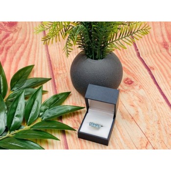 925 Sterling Silver Blue Spinel Ring Size 6.5