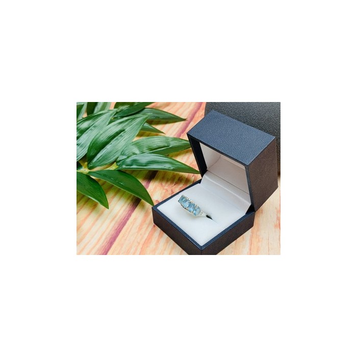 925 Sterling Silver Blue Spinel Ring Size 6.5