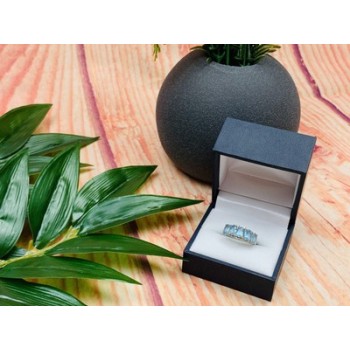 925 Sterling Silver Blue Spinel Ring Size 6.5