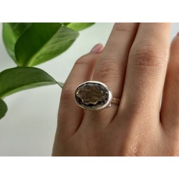 Vintage 925 Sterling Silver Hessonite Ring Size 6.5