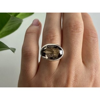 Vintage 925 Sterling Silver Hessonite Ring Size 6.5