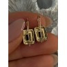 925 Sterling Silver Gold Plated Sapphire Earrings Length 0.70 inch