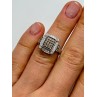 10K WHITE GOLD  DIAMOND & TOURMALINE RING SIZE 4.5