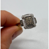 10K WHITE GOLD  DIAMOND & TOURMALINE RING SIZE 4.5