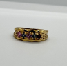 925 Sterling Silver Gold Plated Spinel Ring Size 8