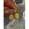 925 Sterling Silver Gold Plated Opal Earrings Length 0.70 inch