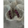 925 Sterling Silver Almandine Earrings Length 0.90 inch