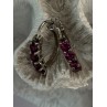 925 Sterling Silver Almandine Earrings Length 0.90 inch