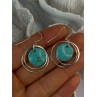 925 Sterling Silver Turquoise Earrings Length 1.60 inch