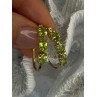 925 Sterling Silver Gold Plated Peridot Earrings Length 1.10 inch