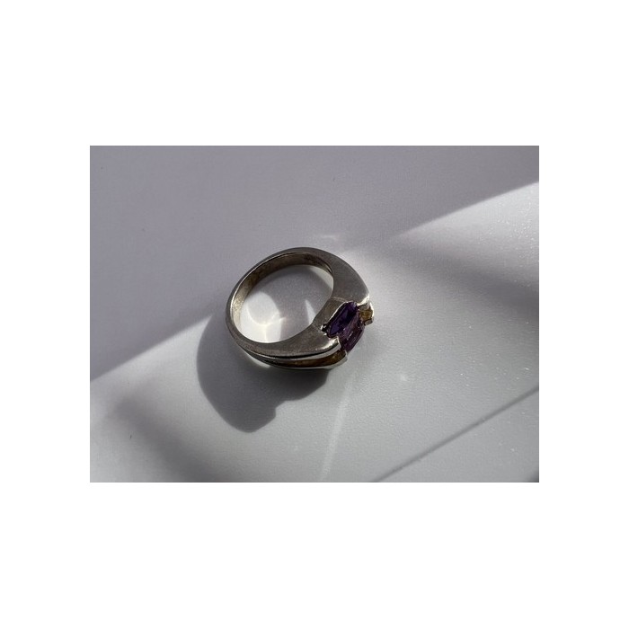 925 Sterling Silver Amethyst Cna Ring Size 7