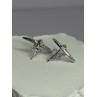 925 Sterling Silver Swallow Stud Earrings CZ Length 0.55 Inch