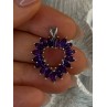 925 Sterling Silver Amethyst Heart Pendant Length 1.15 inch