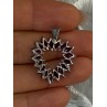 925 Sterling Silver Amethyst Heart Pendant Length 1.15 inch