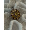 925 Sterling Silver Citrine Garnet Diamond Pendant Length 1.50 inch