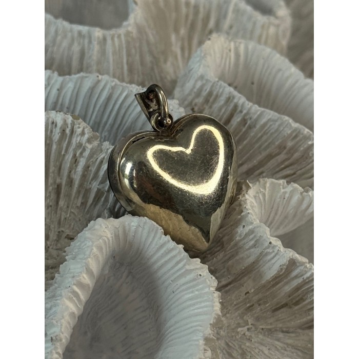 Vintage 925 Sterling Silver Onyx & Marcasite Heart Locket Pendant