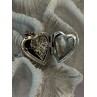 Vintage 925 Sterling Silver Onyx & Marcasite Heart Locket Pendant