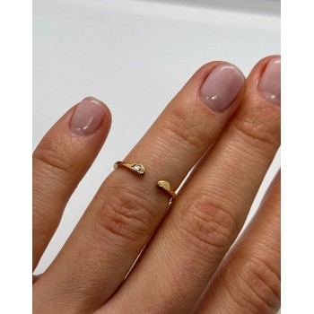 925 Sterling Silver Gold Plated CZ Ring Size 5