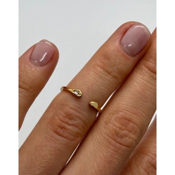 925 Sterling Silver Gold Plated CZ Ring Size 5