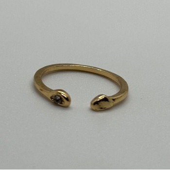 925 Sterling Silver Gold Plated CZ Ring Size 5