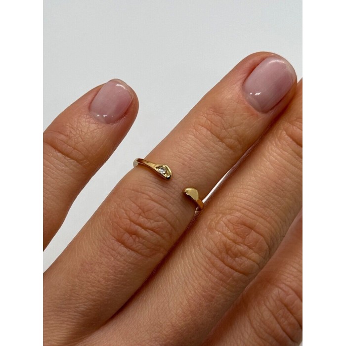 925 Sterling Silver Gold Plated CZ Ring Size 5