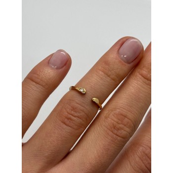 925 Sterling Silver Gold Plated CZ Ring Size 5