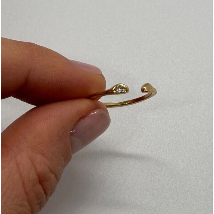 925 Sterling Silver Gold Plated CZ Ring Size 5